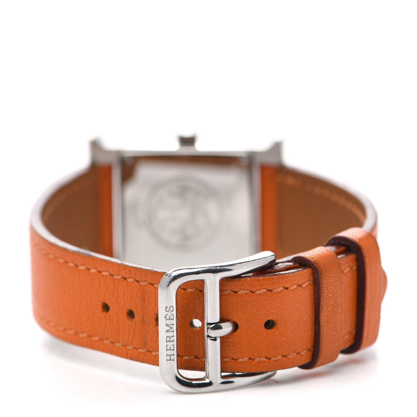 Stainless Steel Swift 21mm Heure H Hour Quartz Watch Orange