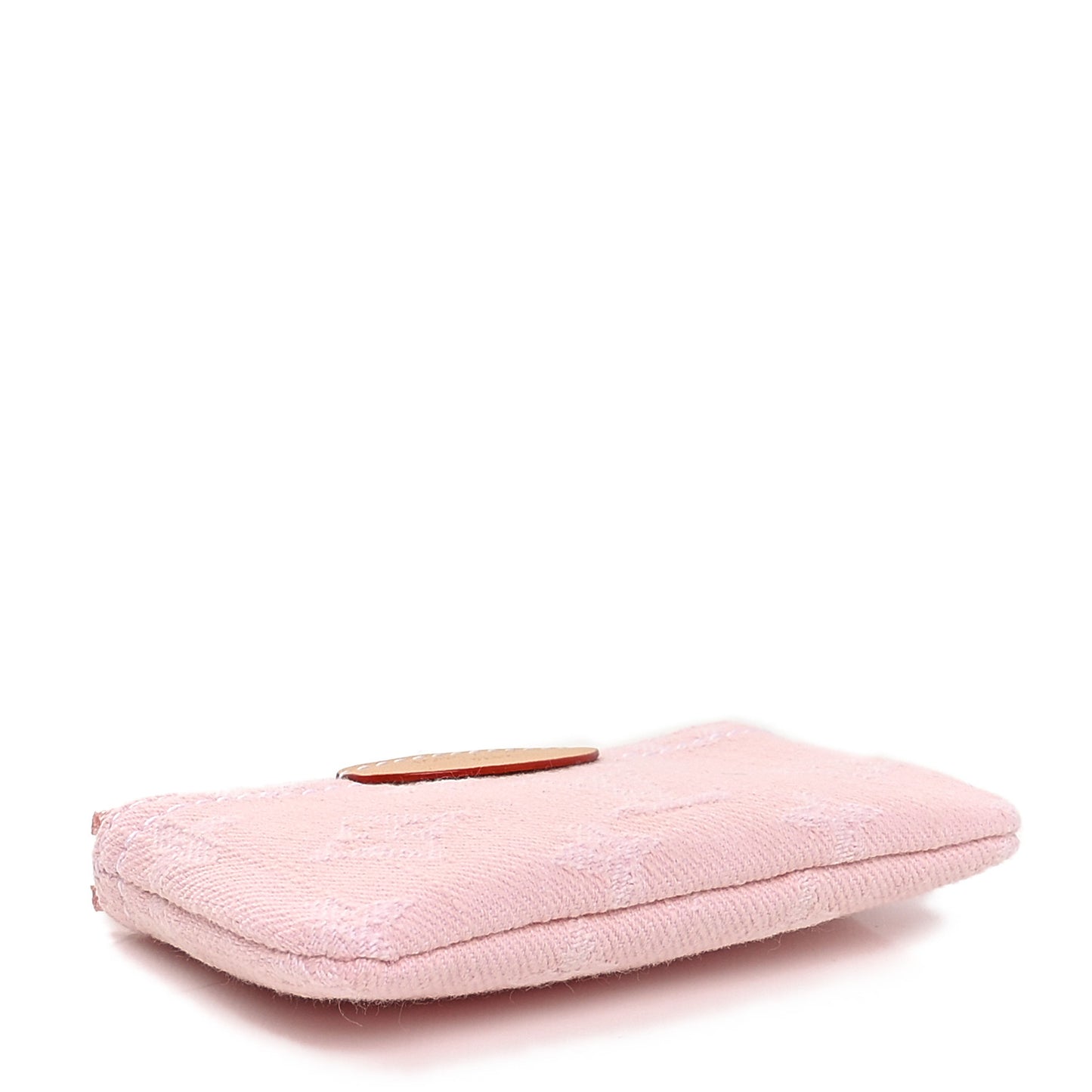 Monogram Denim Key Pouch Washed Pink
