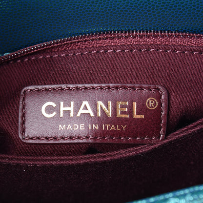 Chanel Metallic Caviar Quilted Mini Coco Handle Flap Blue 8 of 10
