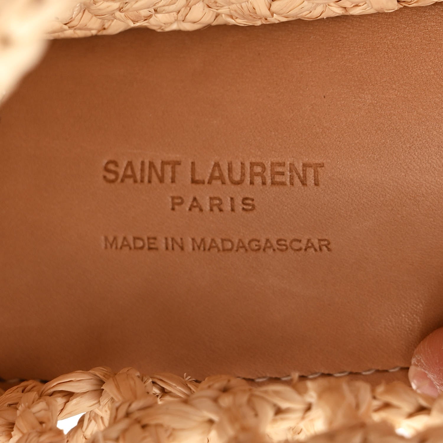 Saint Laurent Raffia Calfskin Oxalis Shoulder Bag Naturale 7 of 10