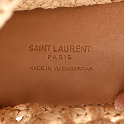 Saint Laurent Raffia Calfskin Oxalis Shoulder Bag Naturale 7 of 10