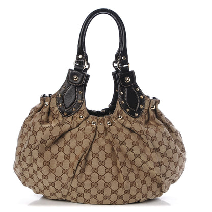 Gucci Monogram Studded Medium Pelham Tote Dark Brown 1 of 7