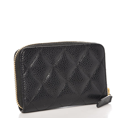 Chanel Caviar Quilted Zip Coin Purse Black 11 of 21