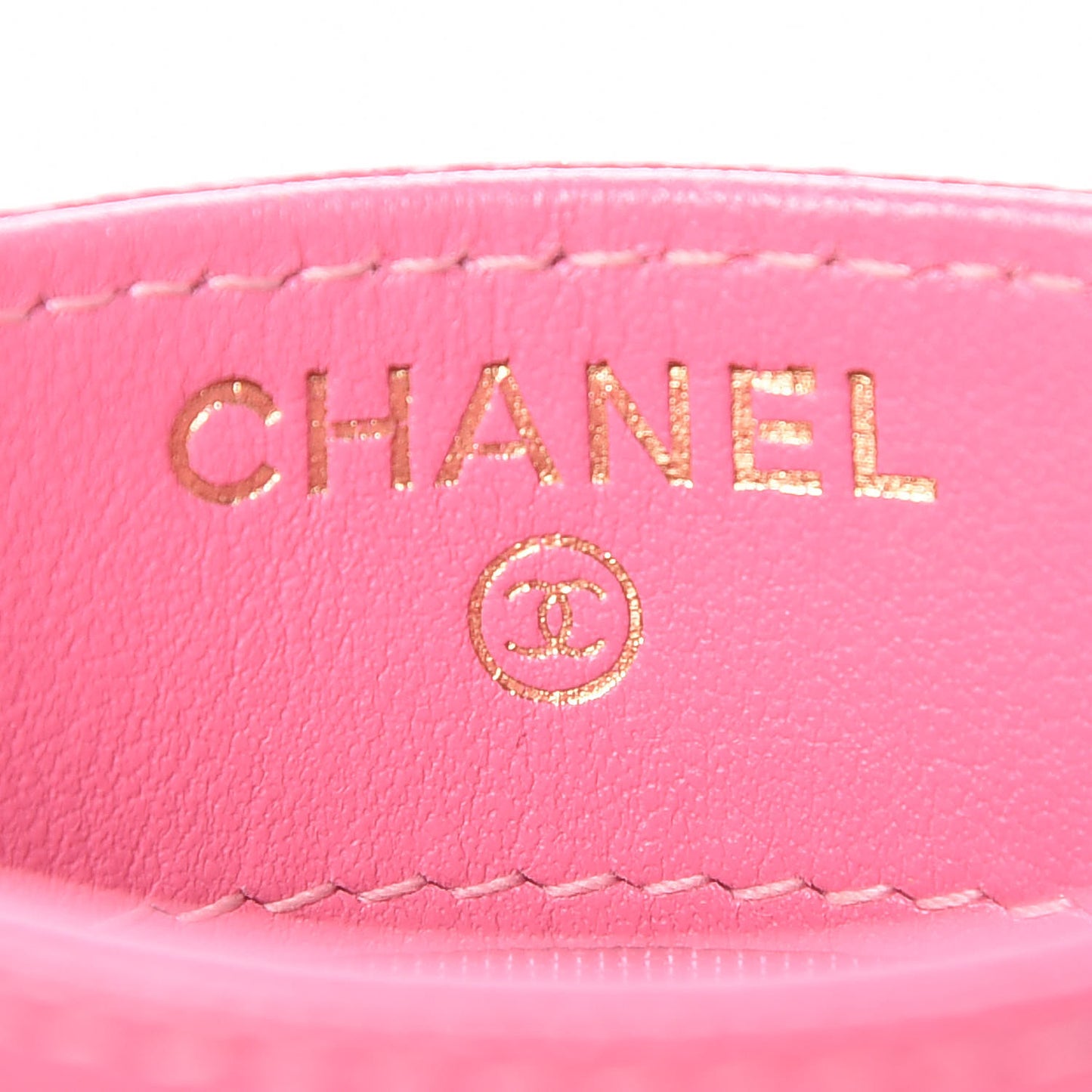 Caviar Quilted Card Holder Pink