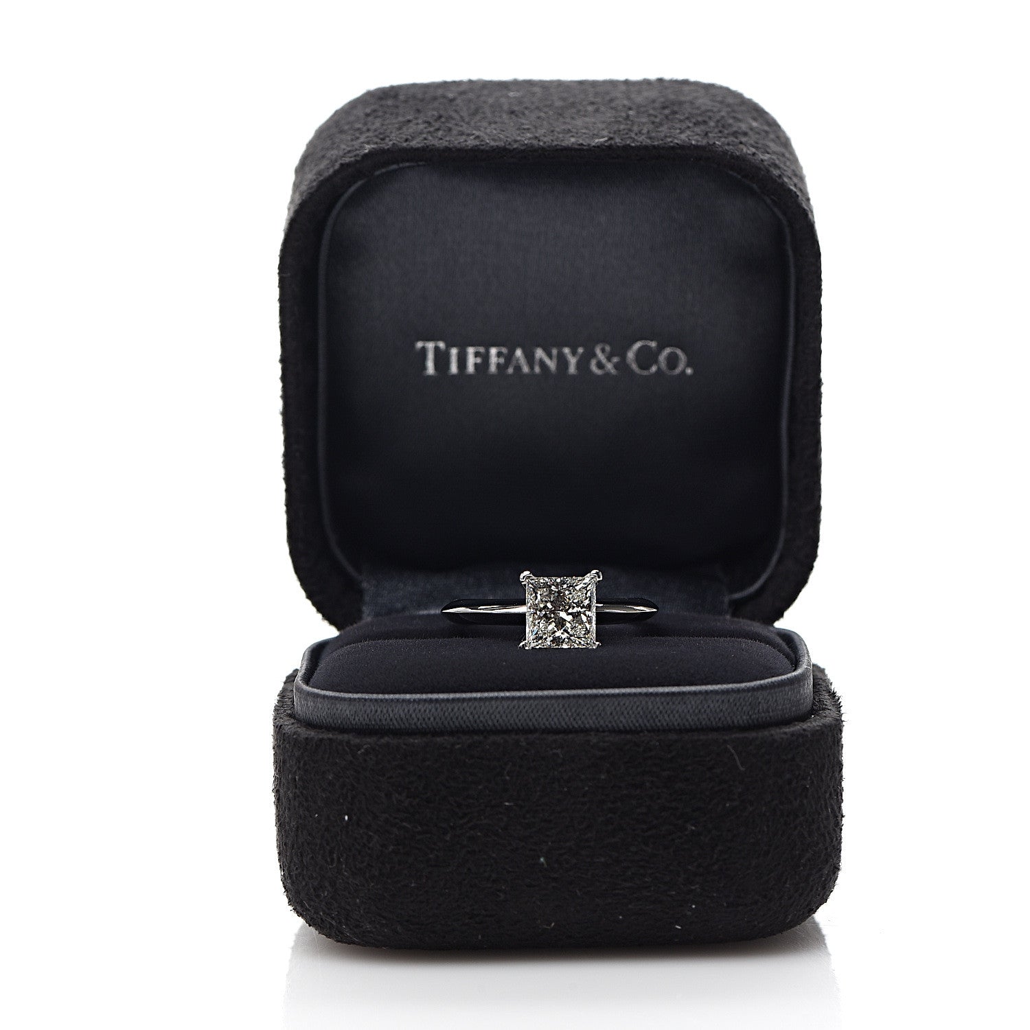 Tiffany Platinum Diamond 1.37ct Princess Solitaire Engagement Ring 48 4.5 4 of 4