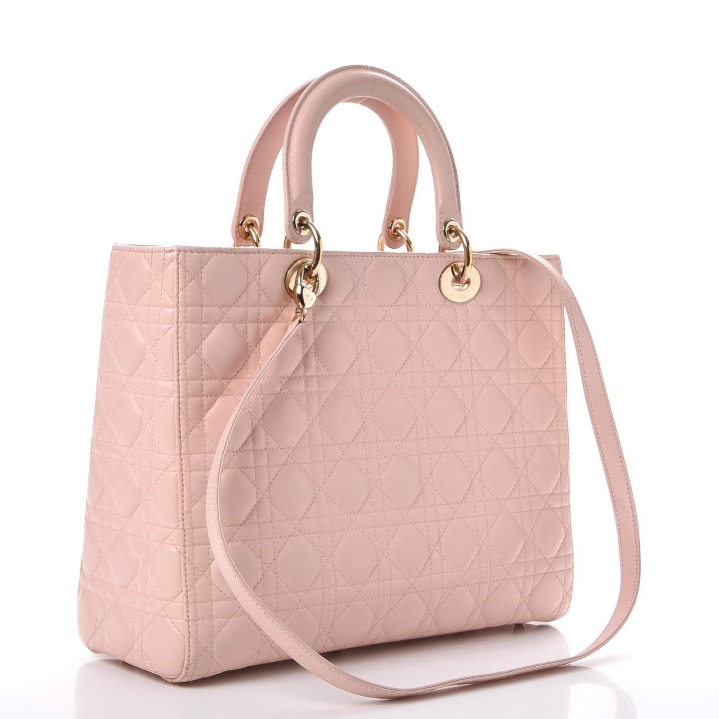 Lambskin Cannage Large Lady Dior Light Pink