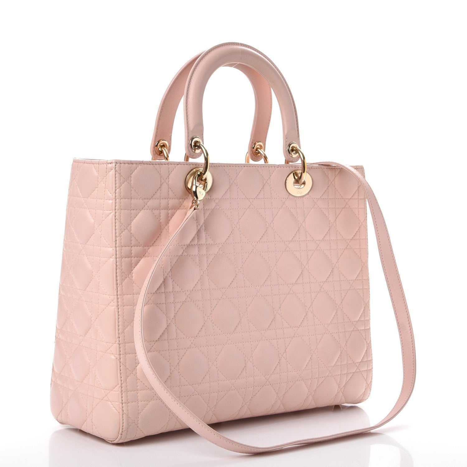 Christian Dior Lambskin Cannage Large Lady Dior Light Pink 3 of 13