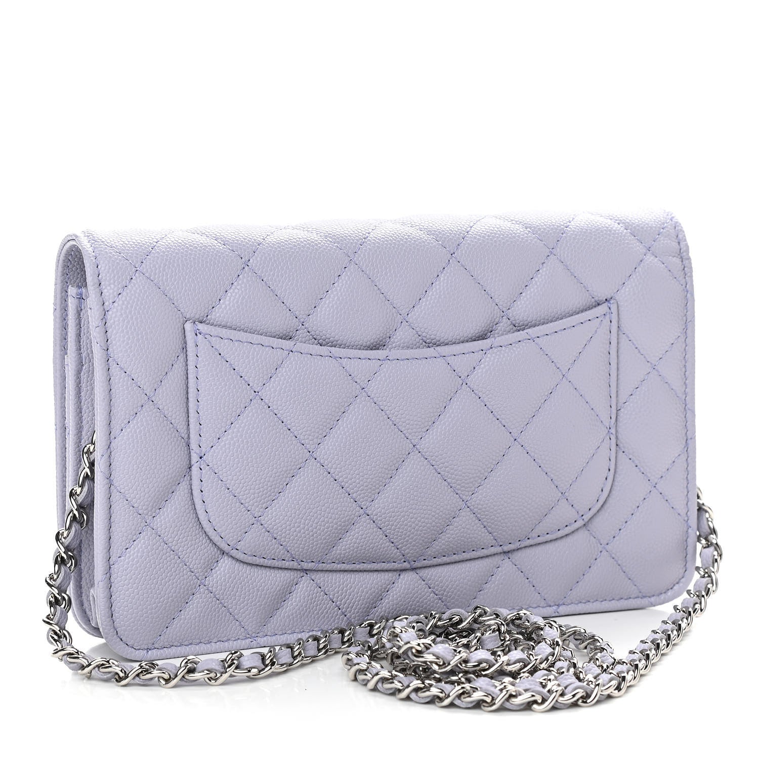 Chanel Caviar Quilted Wallet On Chain WOC Light Purple 3 of 12