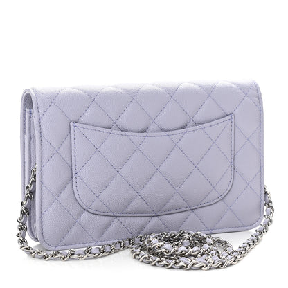 Chanel Caviar Quilted Wallet On Chain WOC Light Purple 3 of 12