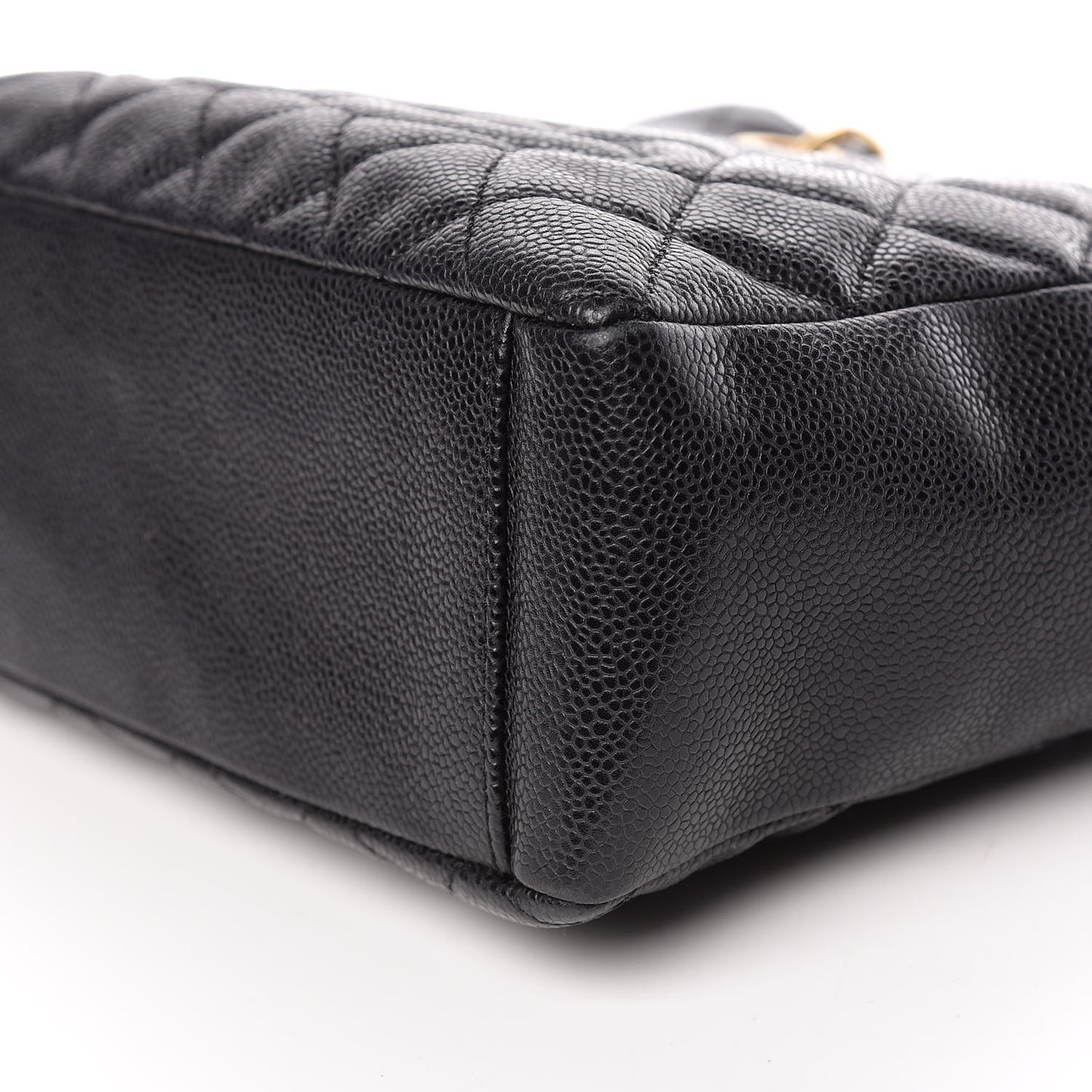 Caviar Quilted Petit Shopping Tote PST Black