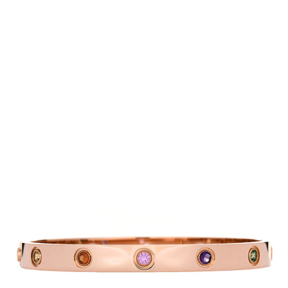 Cartier 18K Pink Gold Sapphire Garnet Amethyst LOVE Bracelet 16 1 of 6