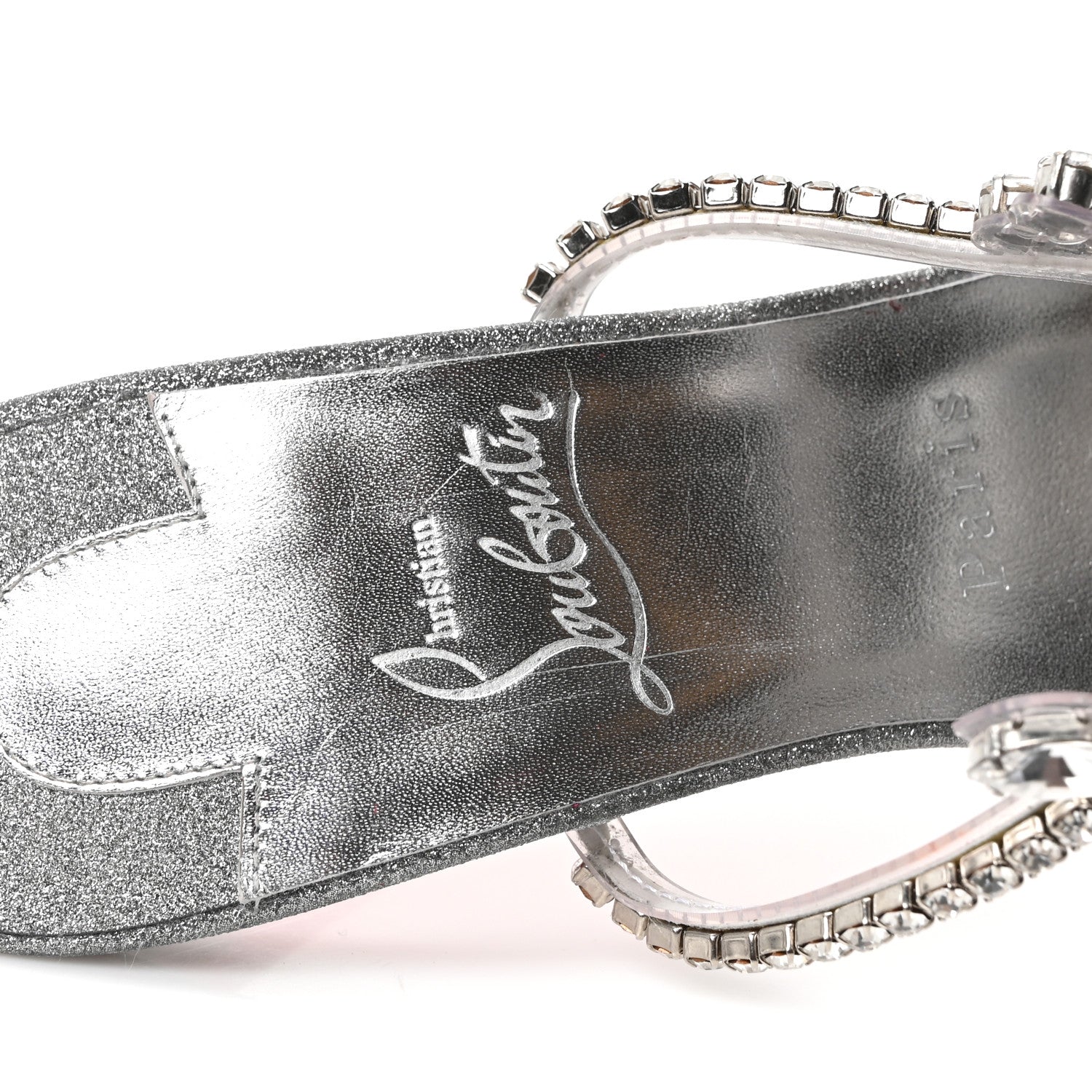 Christian Louboutin PVC Crystal Just Queen 100 Sandals 39 Silver 8 of 9