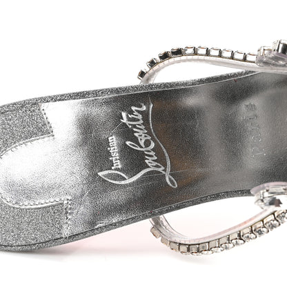 Christian Louboutin PVC Crystal Just Queen 100 Sandals 39 Silver 8 of 9