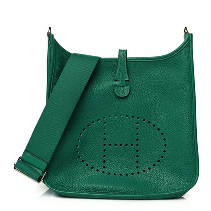 Hermes Taurillon Clemence Evelyne III PM Vert Vertigo 1 of 10