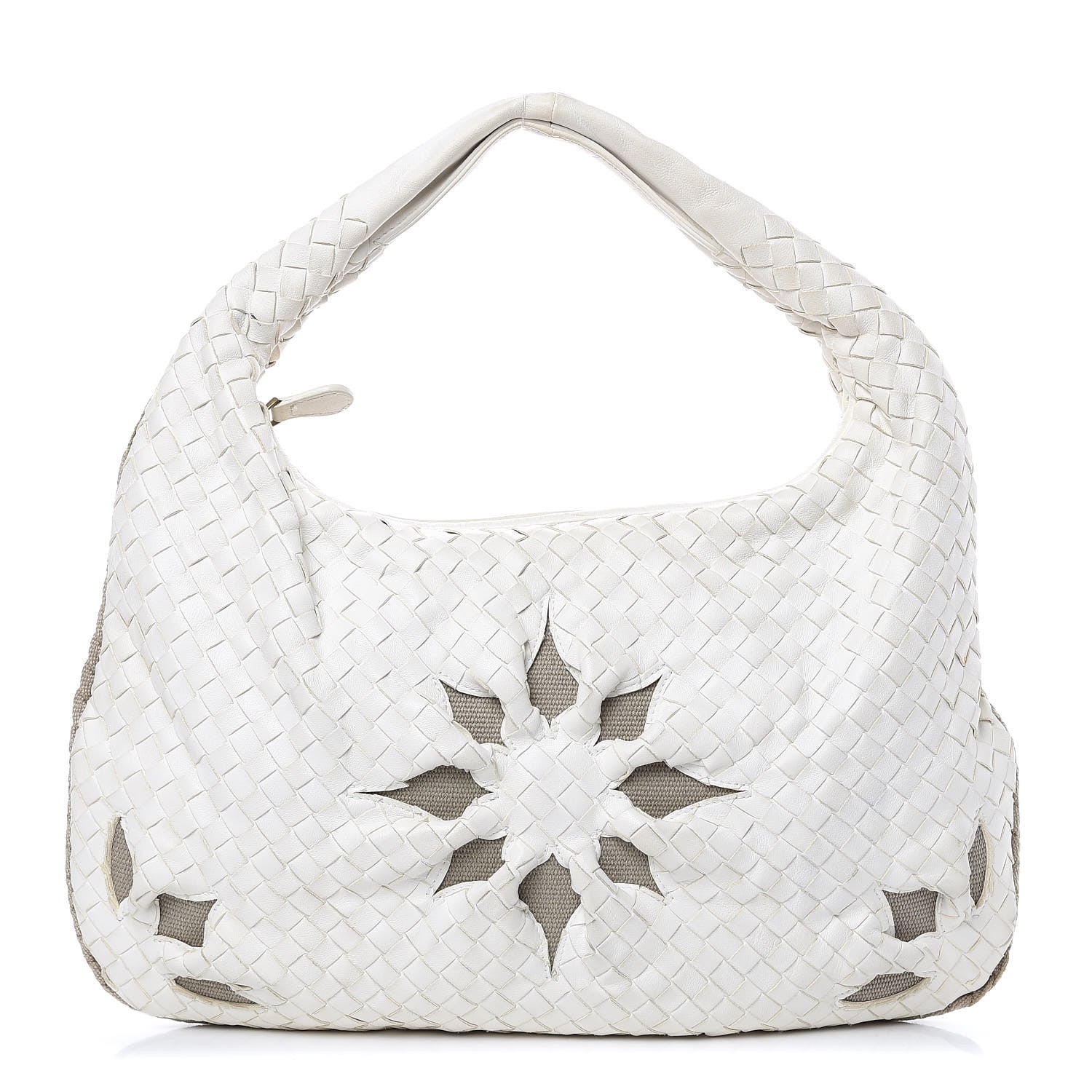 Bottega Veneta Nappa Intrecciato Flower Medium Veneta Hobo White 1 of 12