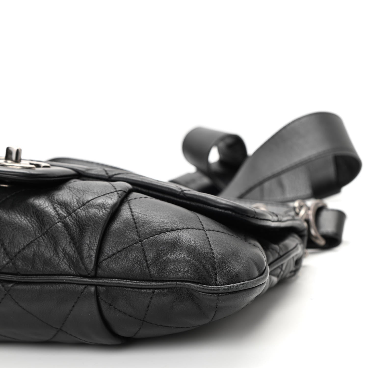 Chanel Calfskin Coco Pleats Messenger Flap Black 10 of 10