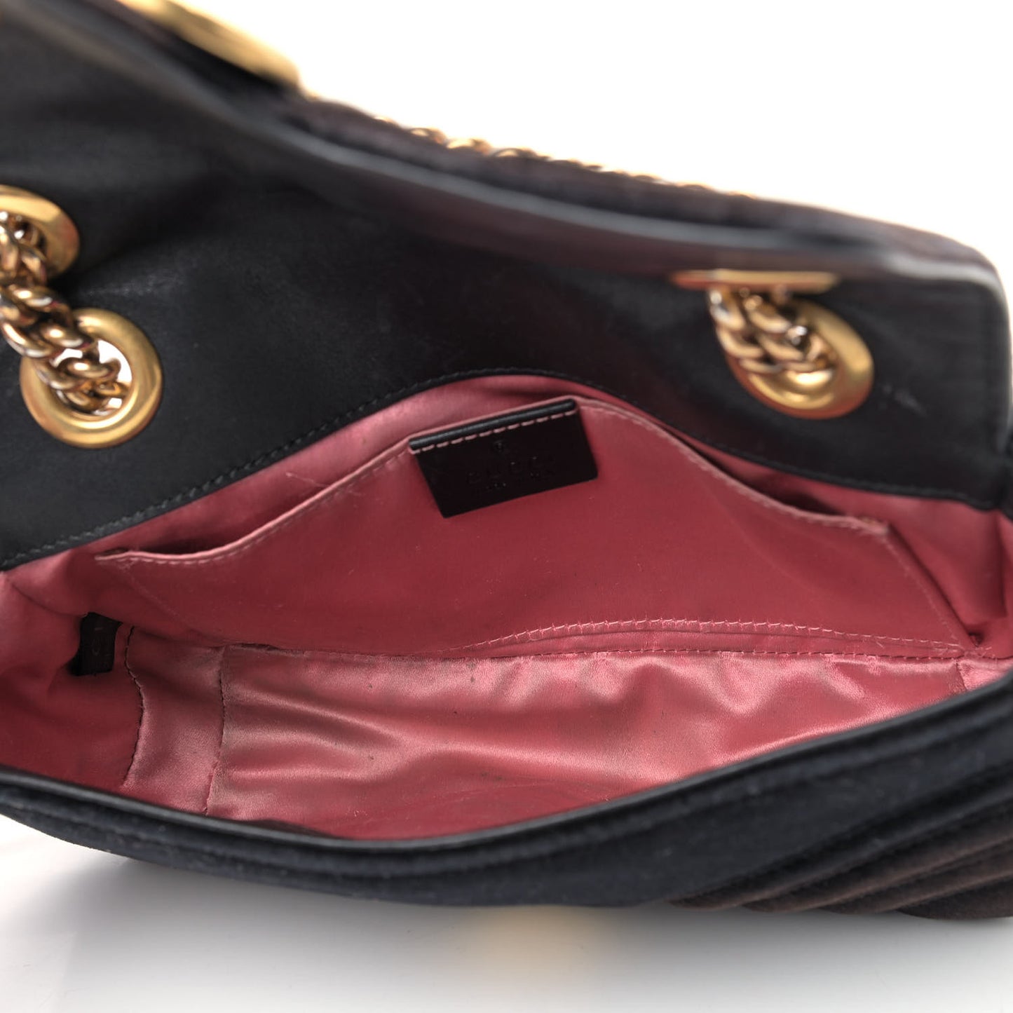 Velvet Matelasse Mini GG Marmont Shoulder Bag Black