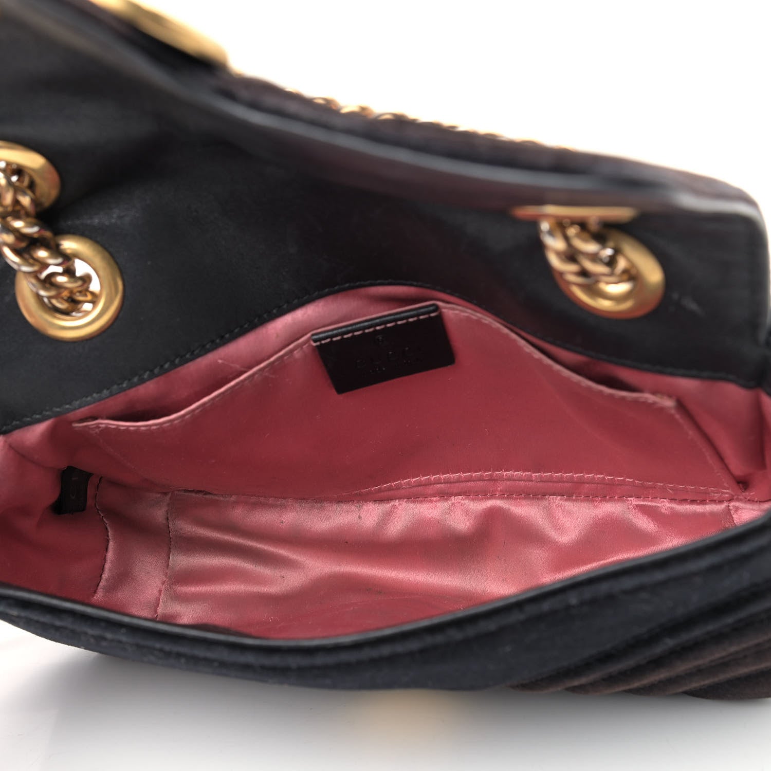 Gucci Velvet Matelasse Mini GG Marmont Shoulder Bag Black 5 of 13