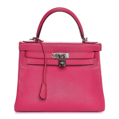 Hermes Chevre Mysore Kelly Retourne 28 Rose Shocking 1 of 41