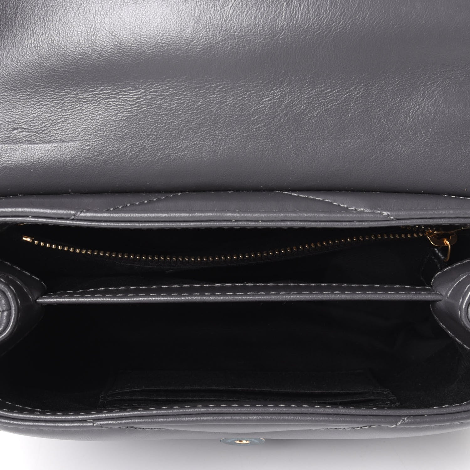 Saint Laurent Calfskin Y Quilted Monogram Toy Loulou Crossbody Bag Storm 3 of 4