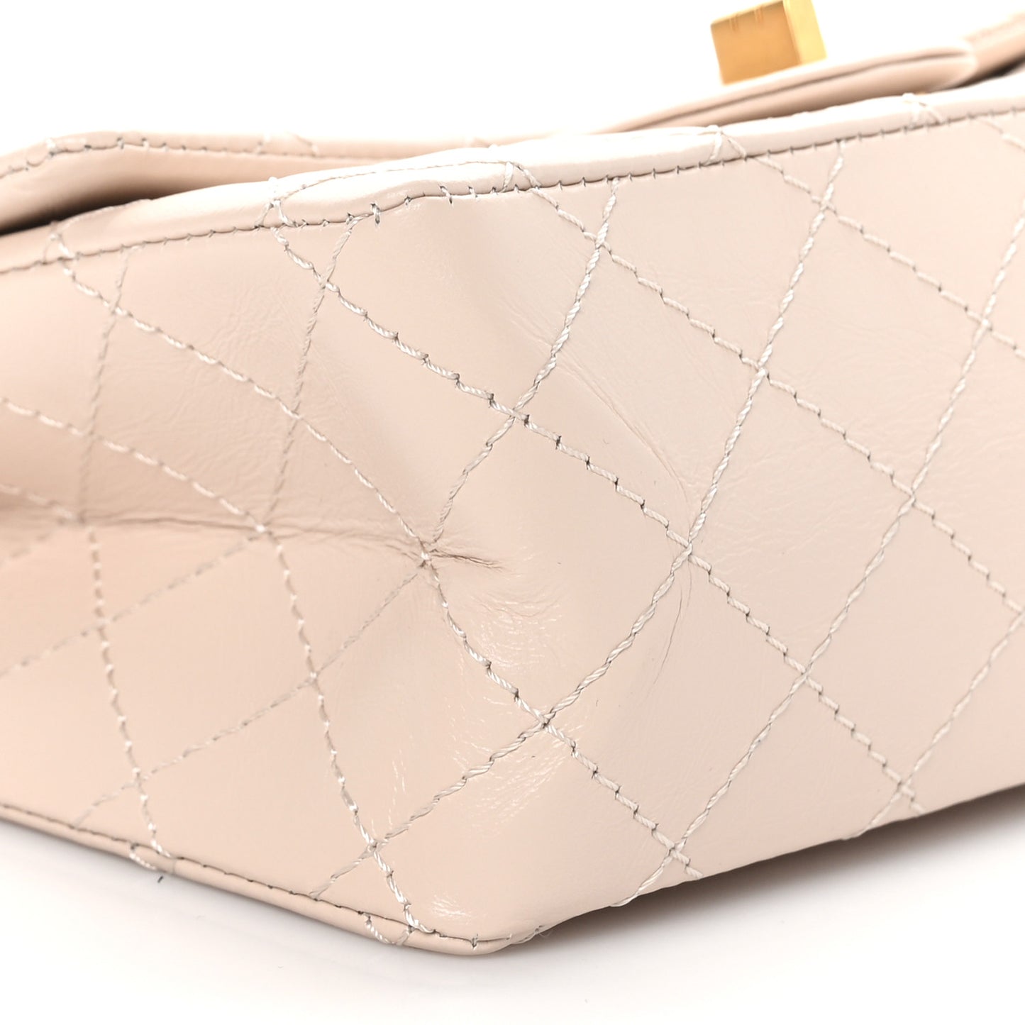 Aged Calfskin Quilted 2.55 Reissue Mini Flap Ecru