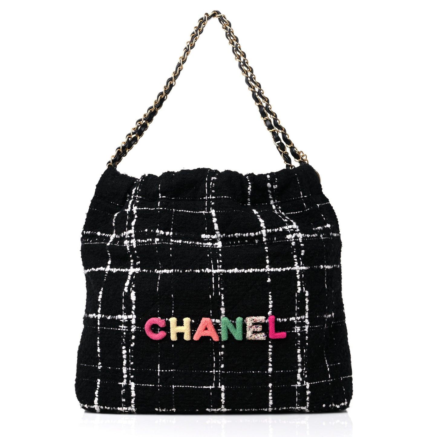 Wool Tweed Quilted Chanel 22 Black Multicolor