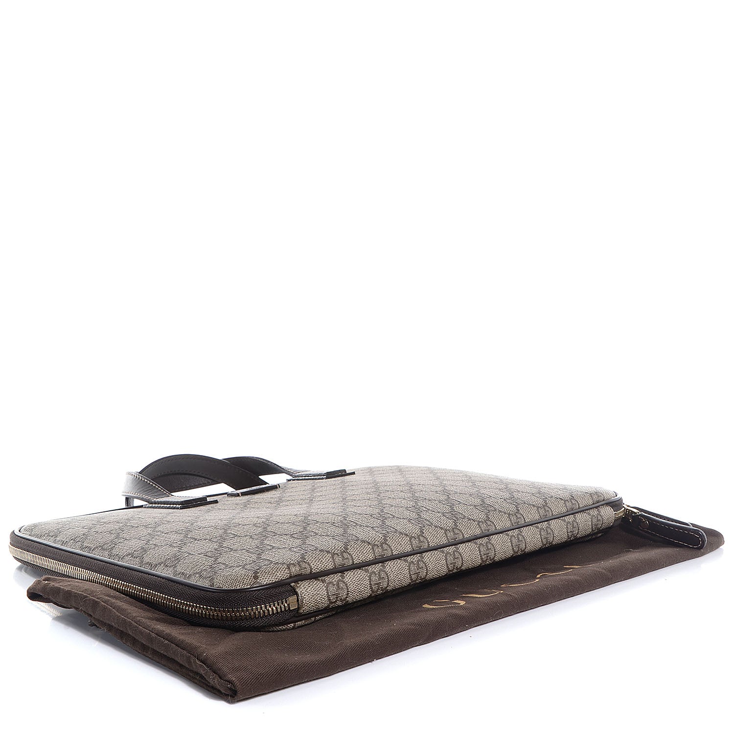 Gucci GG Plus Monogram Sellieria Calfskin Medium Joy Computer Case Beige Ebony Cocoa 4 of 8