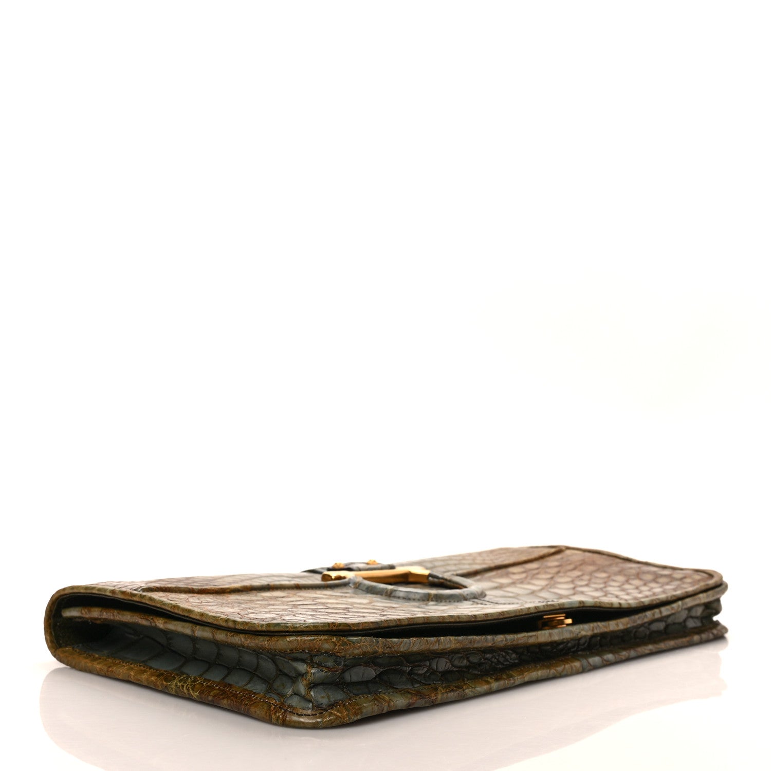 Salvatore Ferragamo Alligator Degrade Iolanda Clutch Cygno 5 of 9