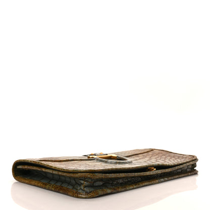 Salvatore Ferragamo Alligator Degrade Iolanda Clutch Cygno 5 of 9