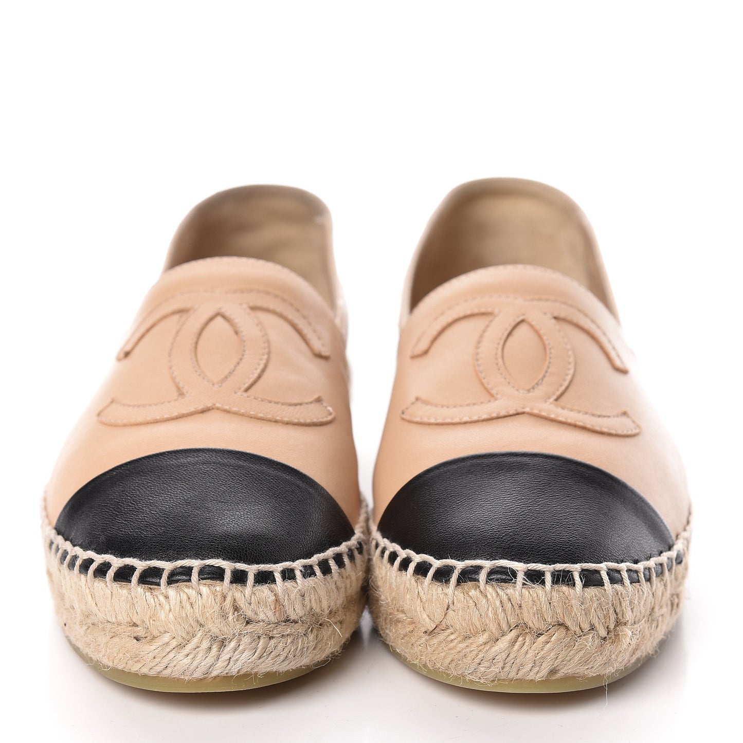 Lambskin CC Espadrilles 35 Beige Black