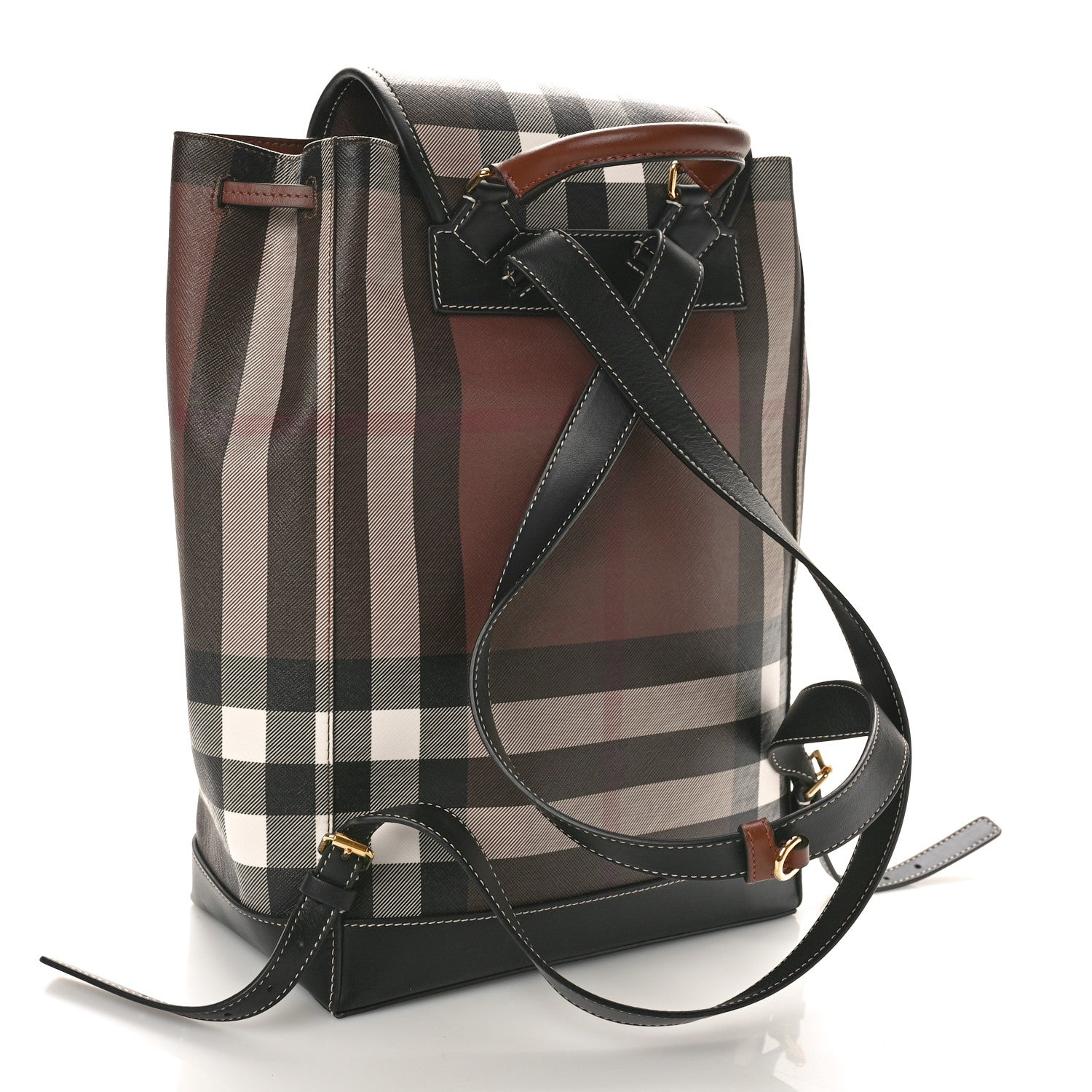 Burberry E-Canvas Check Medium Backpack Dark Birch Brown 3 of 9