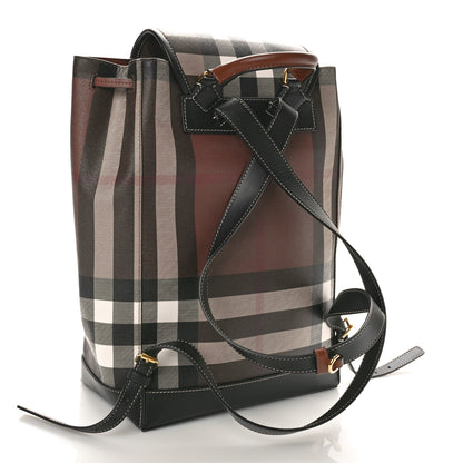 Burberry E-Canvas Check Medium Backpack Dark Birch Brown 3 of 9