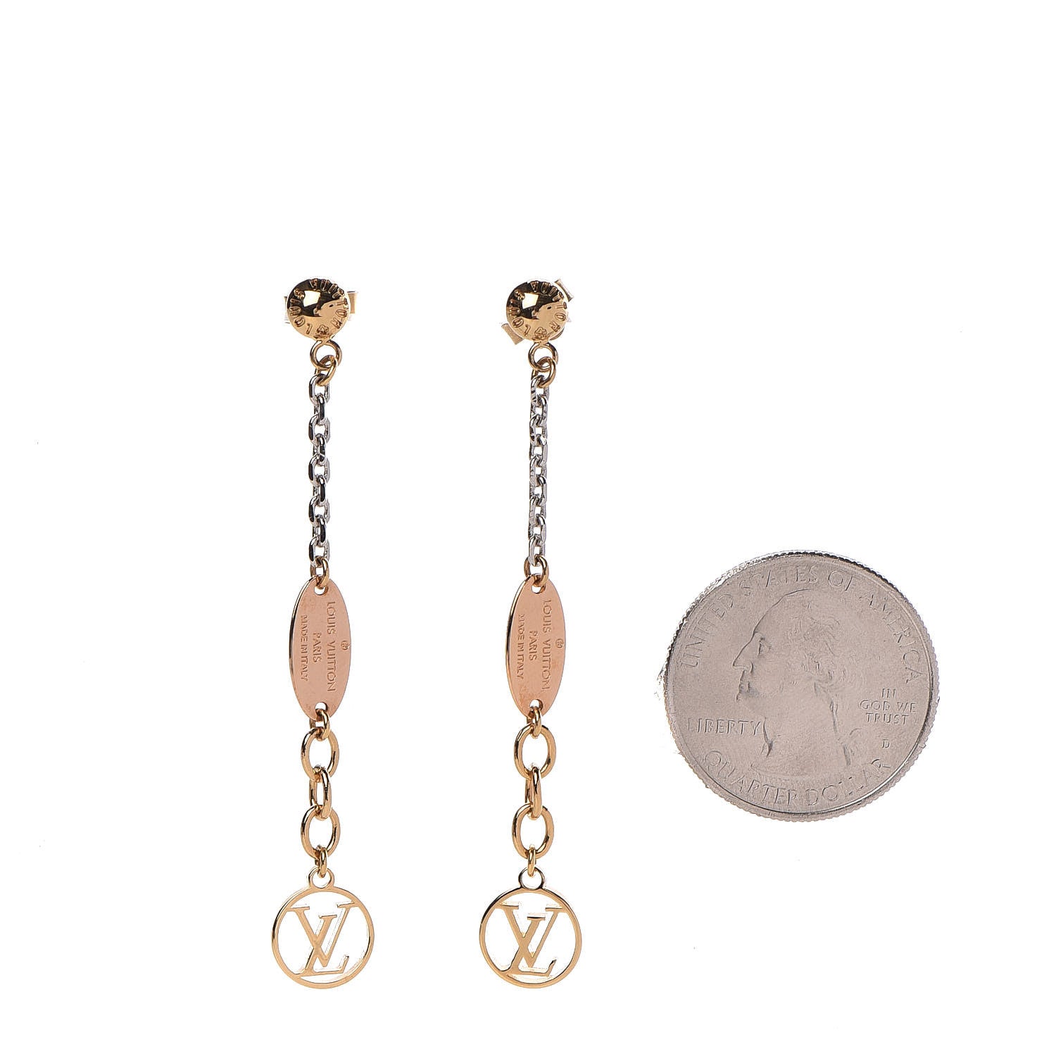 Louis Vuitton Logomania Earrings Gold 2 of 4