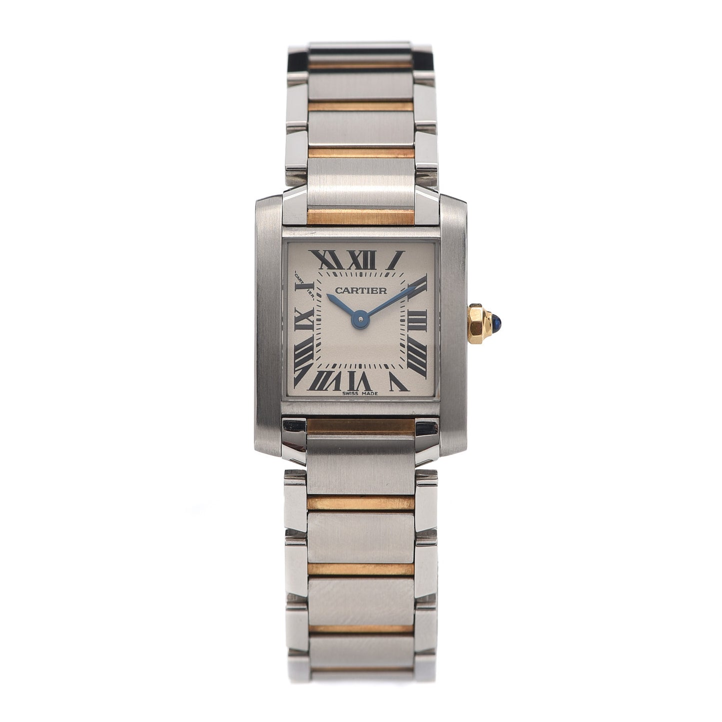 Stainless Steel 18K Yellow Gold 20mm Tank Francaise Quartz Watch