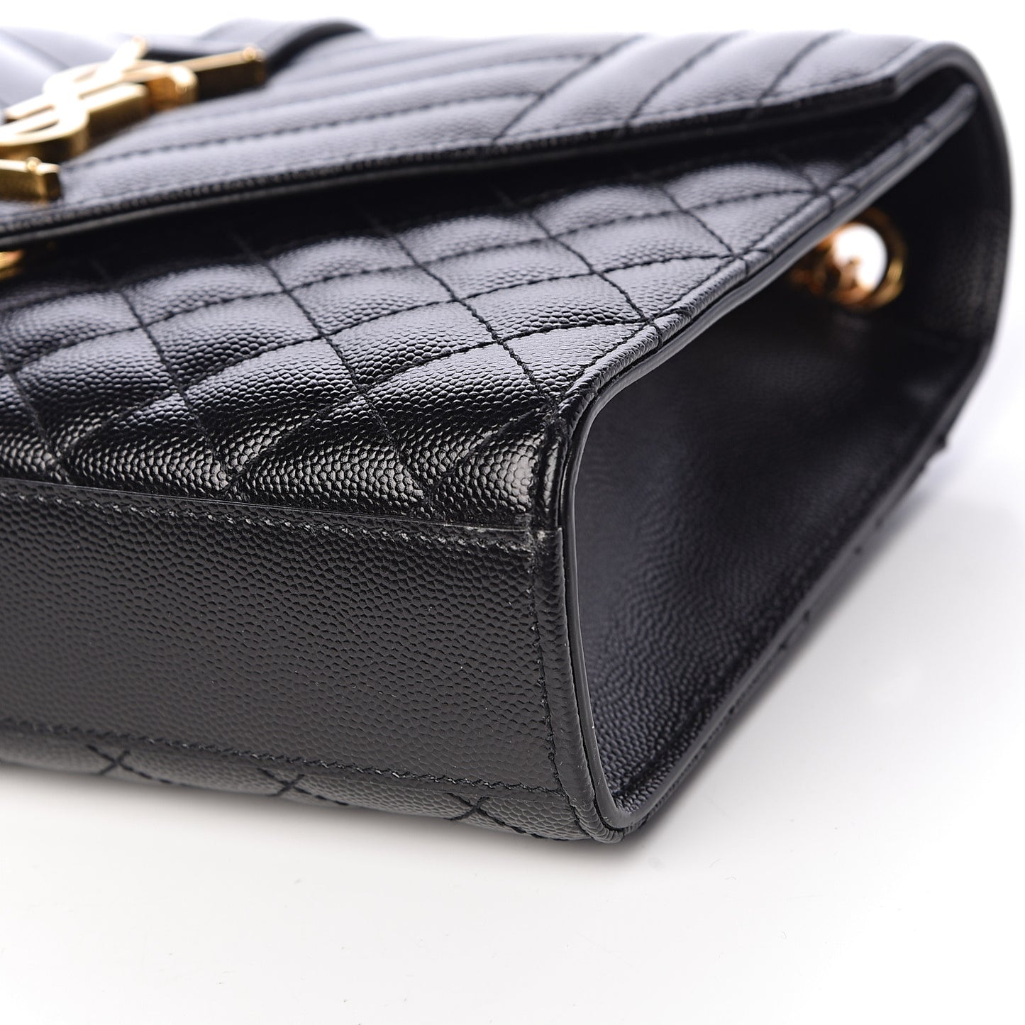 Grain De Poudre Textured Mixed Matelasse Triquilt Medium Monogram Satchel Black