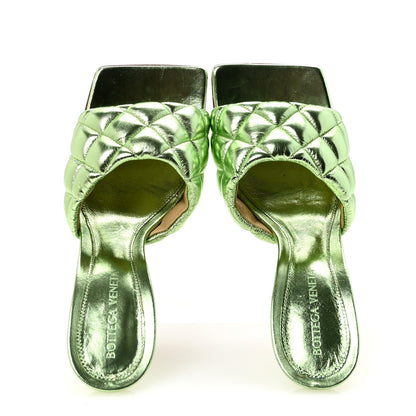 Bottega Veneta Metallic Nappa Reflection Matelasse Padded Mule Sandals 37 Pistachio 2 of 9