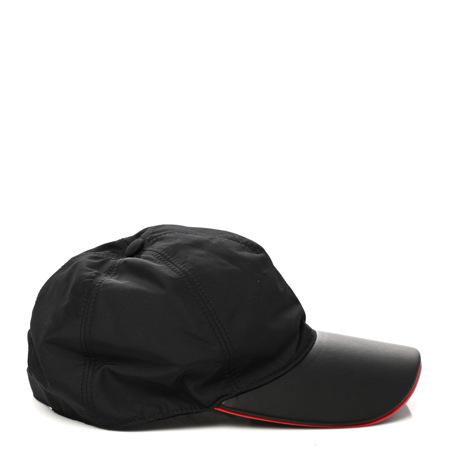 Fendi Nylon Lambskin Monster Eyes Baseball Hat 58 Black Rosso Gold 6 of 8