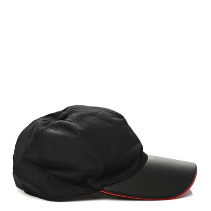 Fendi Nylon Lambskin Monster Eyes Baseball Hat 58 Black Rosso Gold 6 of 8