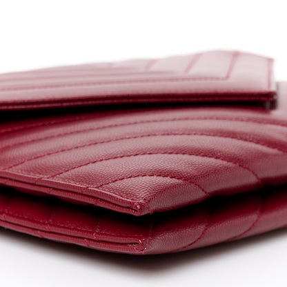 Saint Laurent Grain De Poudre Matelasse Tribeca Chain Wallet Amaretto 12 of 13