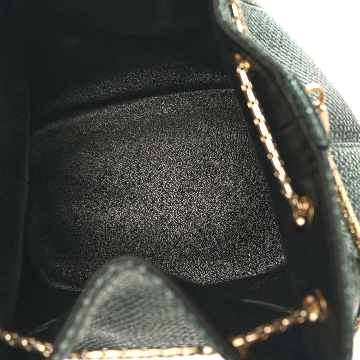 Bulgari Metallic Karung Serpenti Forever Bucket Bag Emerald Green 8 of 17
