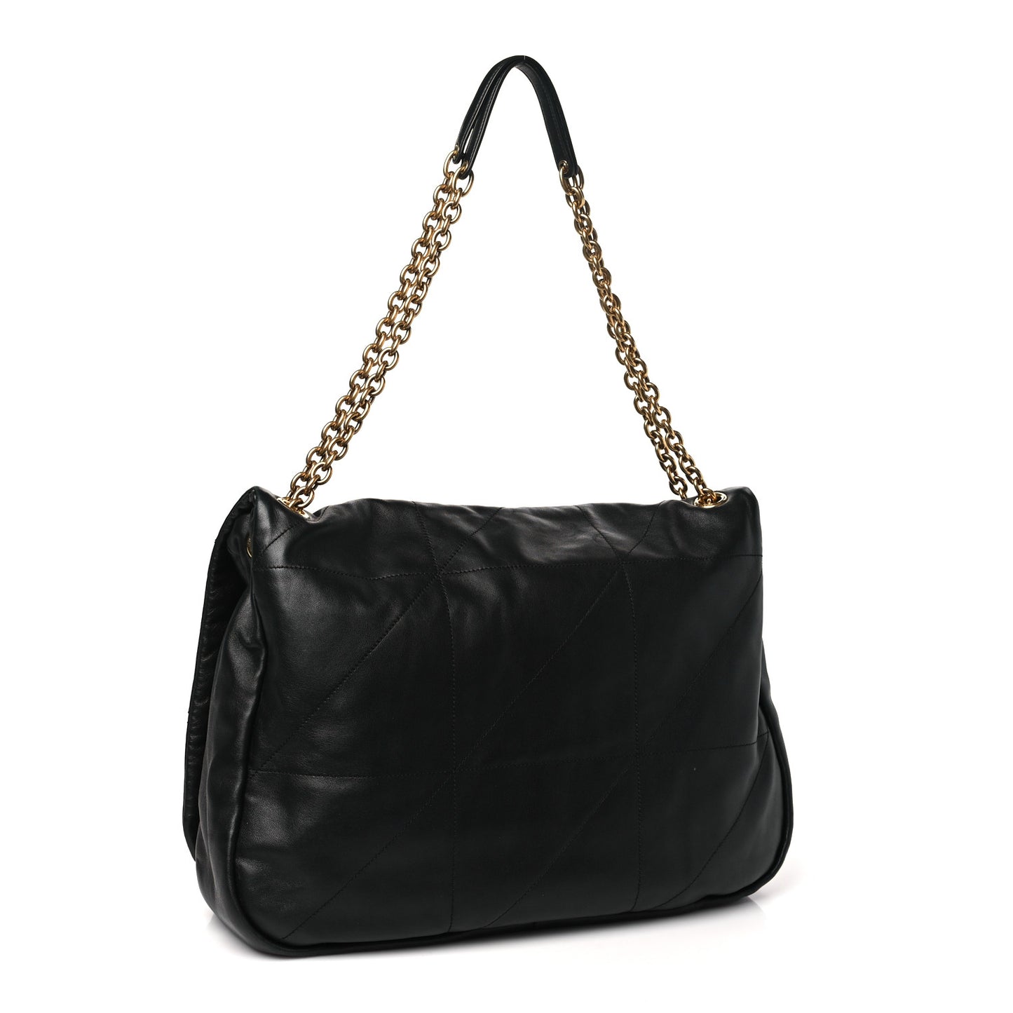SAINT LAURENT Lambskin Matelasse Monogram Large Jamie 4.3 Black