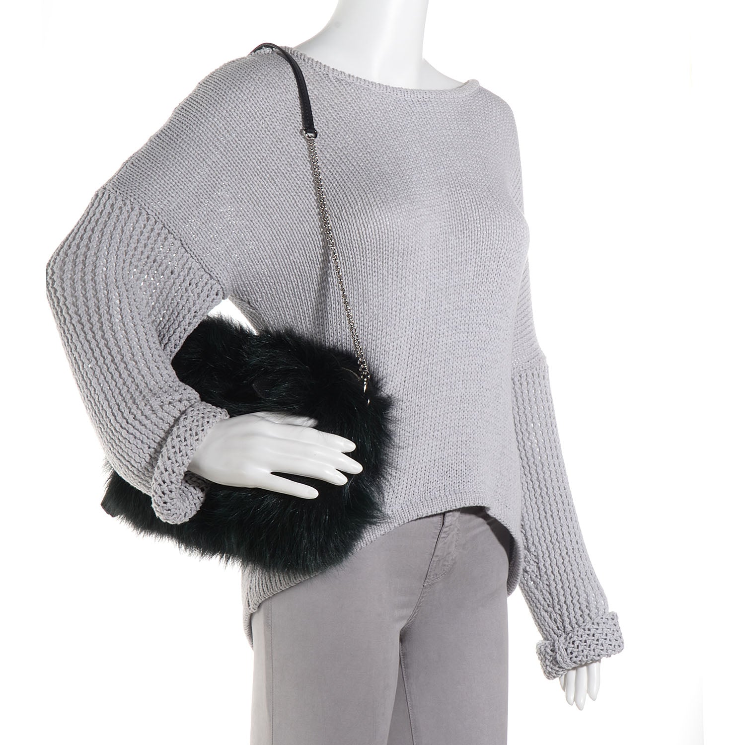 Louis Vuitton Fox Fur Lambskin Pochette Chaine Renard Vert Fonce 2 of 7