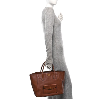 Prada Saffiano Cuir Front Pocket Tote Palissandro 2 of 9
