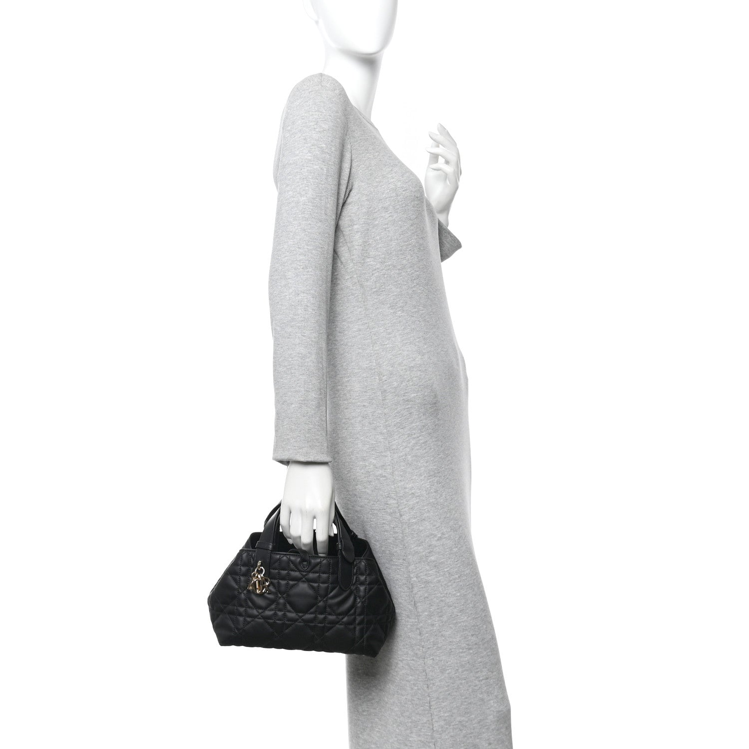 Christian Dior Calfskin Macrocannage Small Toujours  Black 2 of 13