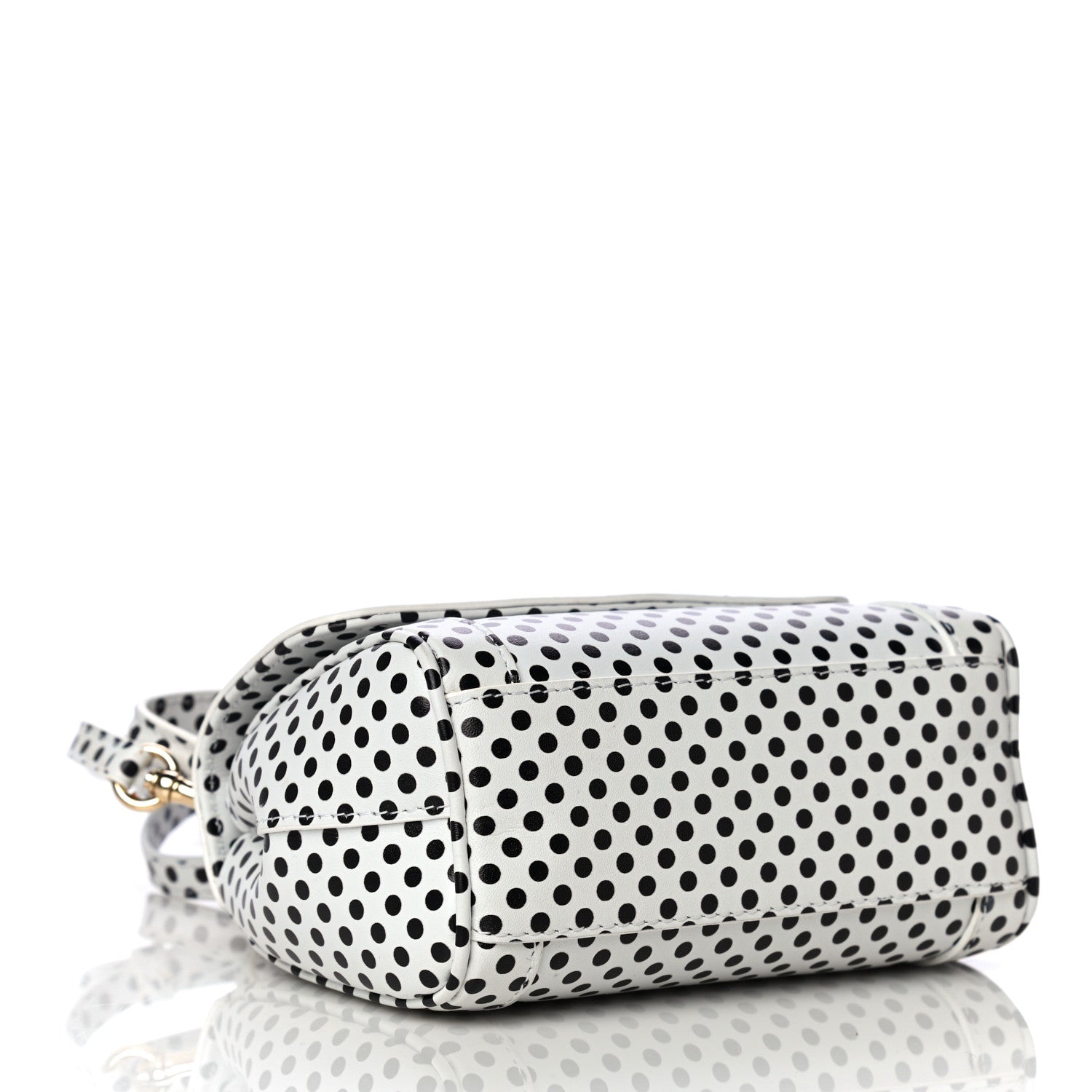 Dolce & Gabbana Vitello Polka Dot Childrens Satchel White Black 4 of 9