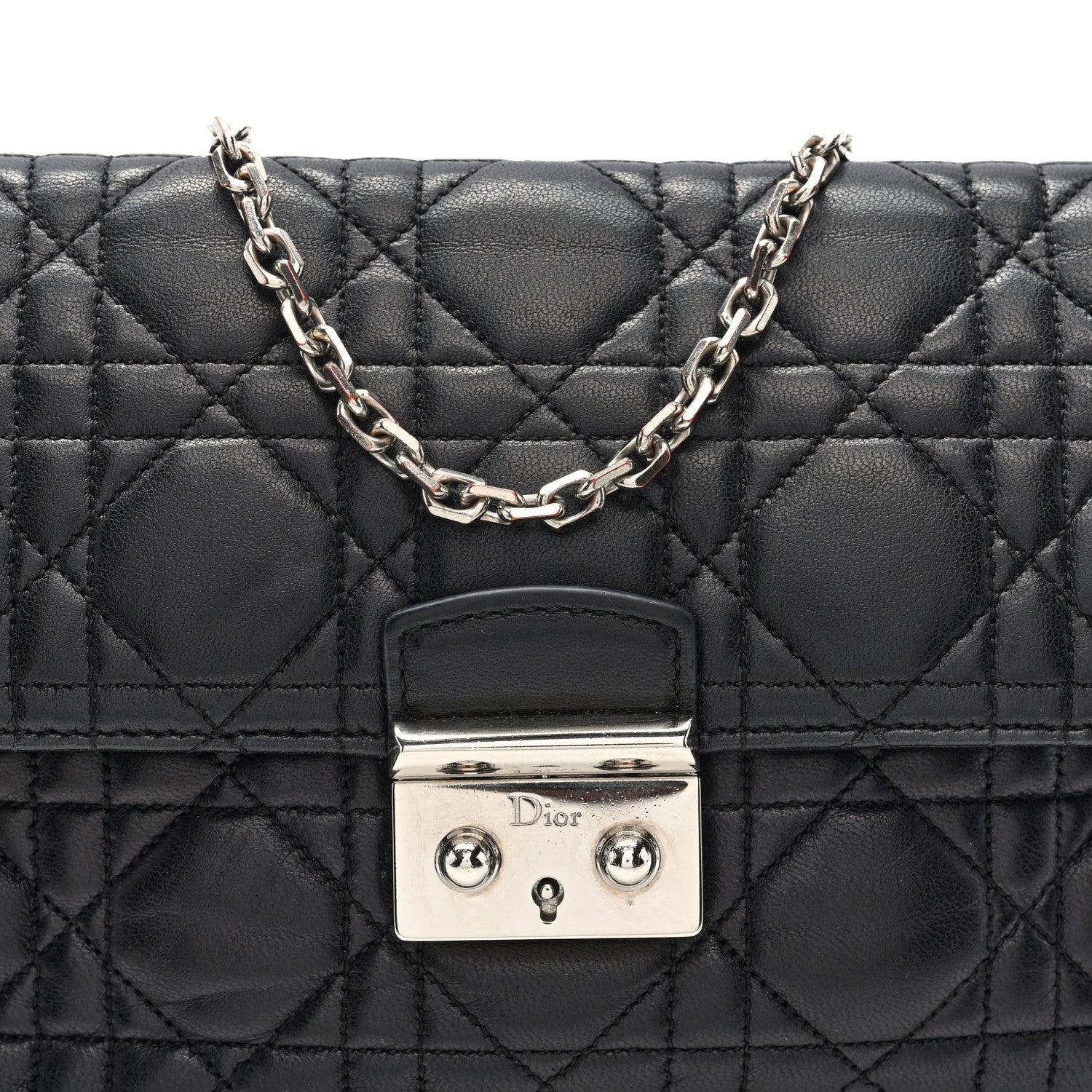 Christian Dior Lambskin Cannage Miss Dior Promenade Pouch Black 8 of 10
