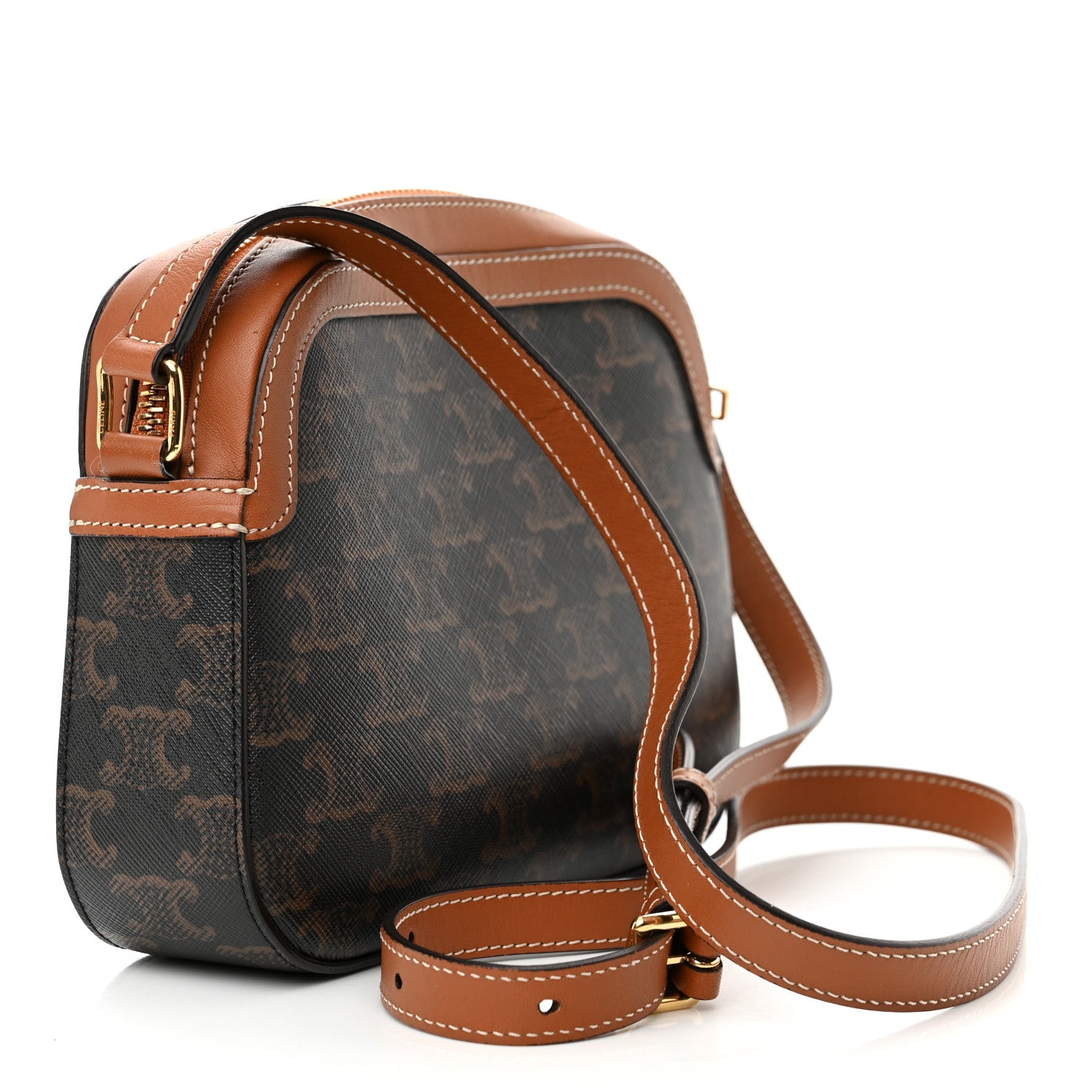 Celine Triomphe Canvas Small Camera Bag Tan 3 of 10