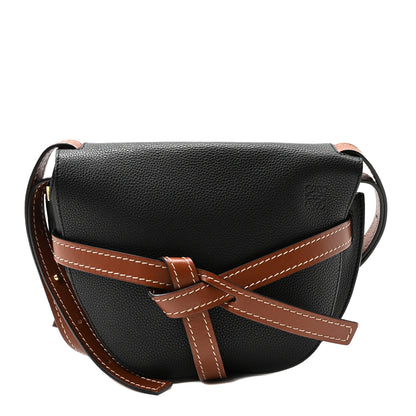 Loewe Grained Calfskin Small Gate Crossbody Bag Pecan Black 1 of 9