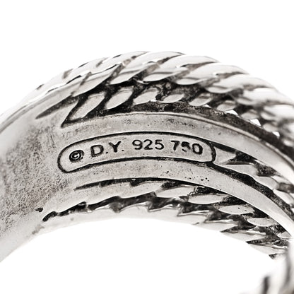 David Yurman Sterling Silver 18K Yellow Gold Double X Crossover Ring 55 7.25 4 of 4
