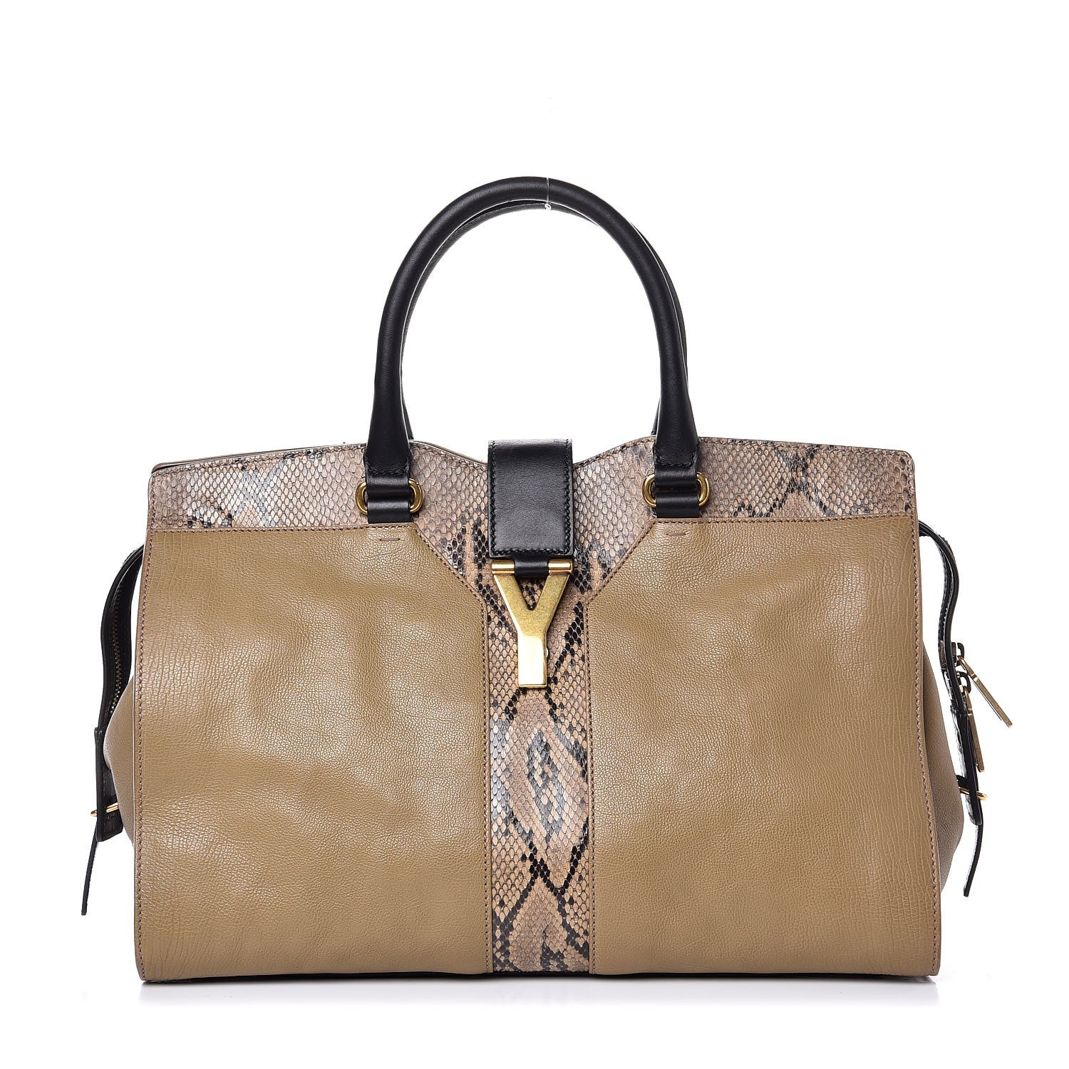 Saint Laurent Calfskin Python Medium Cabas Chyc Brown 1 of 15